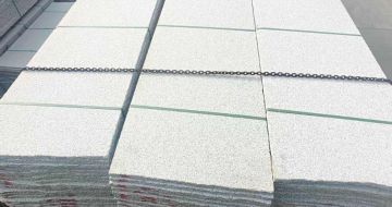 松原芝麻白毛板，石材毛板