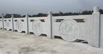 松原芝麻白河道栏杆 石材栏杆