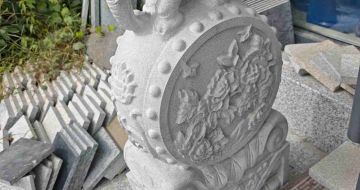 松原芝麻白抱鼓石 庭院抱鼓石