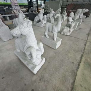 松原芝麻白雕刻 十二生肖 异形雕刻