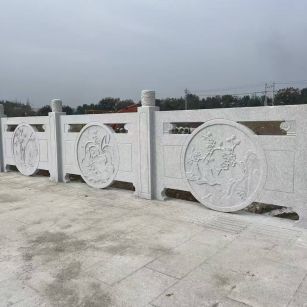 松原芝麻白河道栏杆 石材栏杆