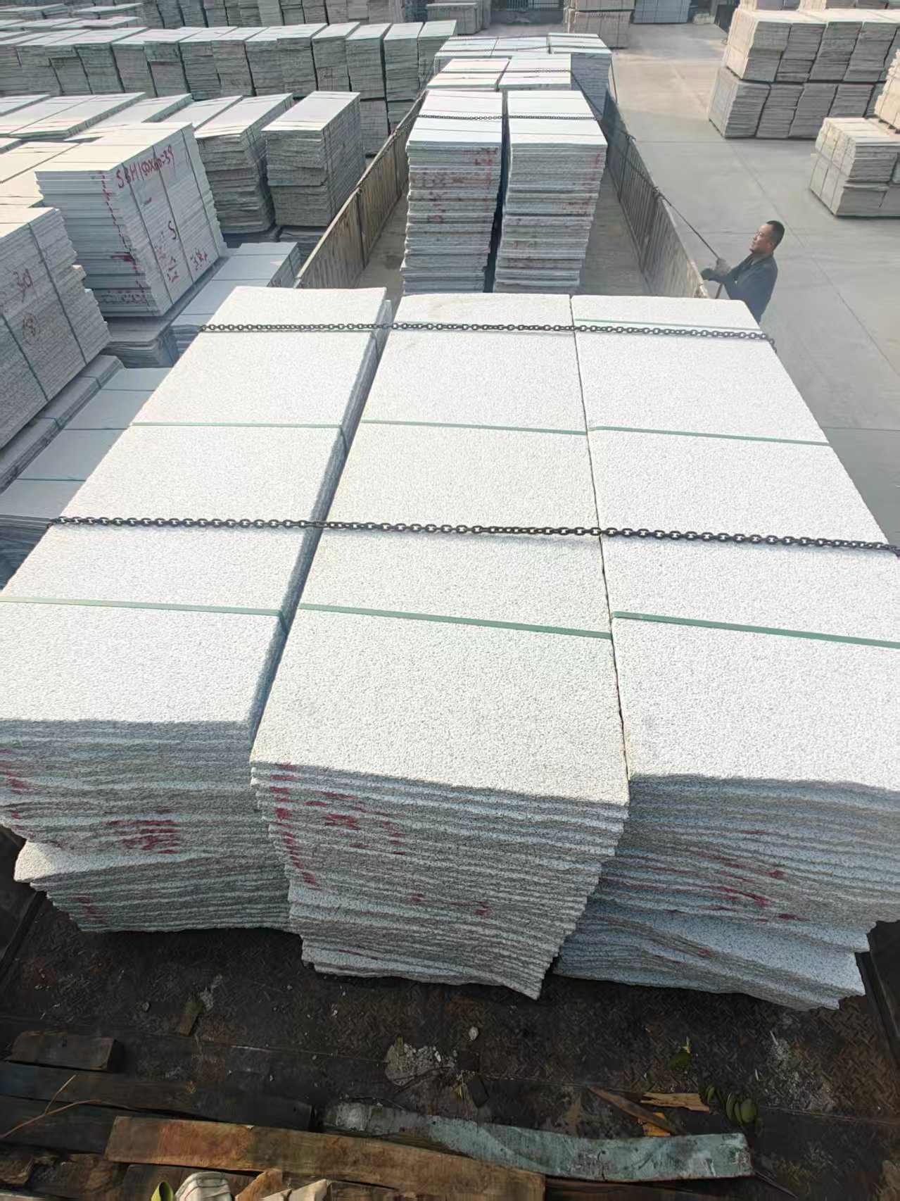 松原芝麻白毛板，石材毛板